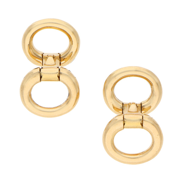 Mancuernillas diseño especial firma Cartier en oro amarillo 18 kilates.