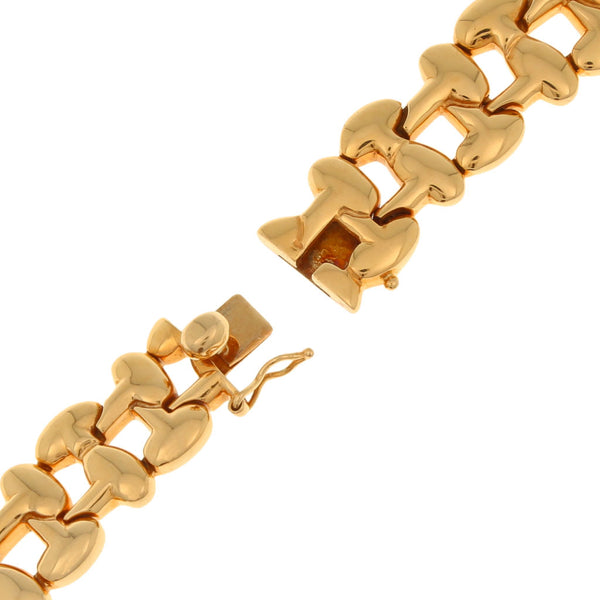Gargantilla eslabón articulado firma Tane en oro amarillo 18 kilates.