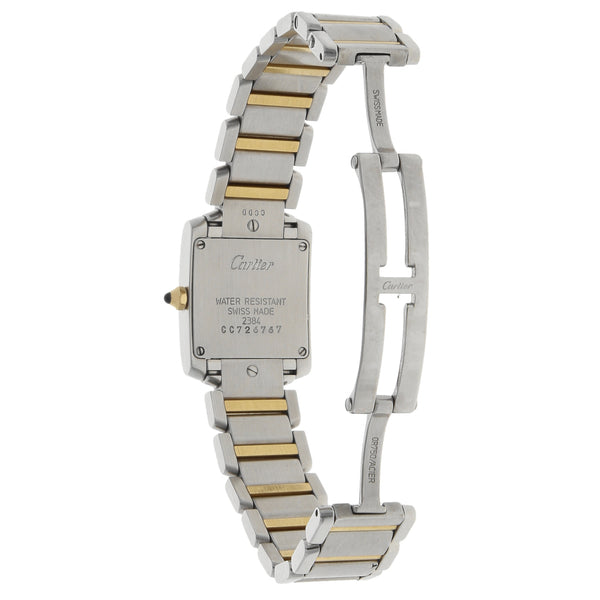 Reloj Cartier para dama modelo Tank Francaise vistas en oro amarillo 18 kilates.