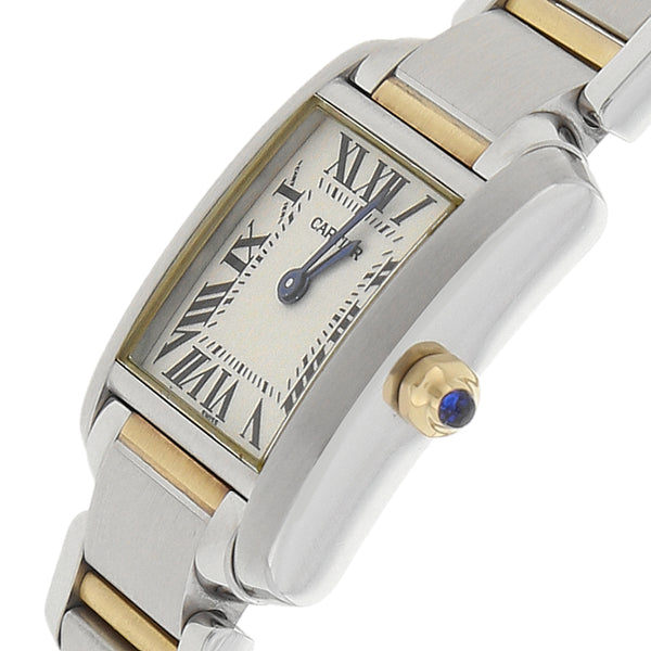 Reloj Cartier para dama modelo Tank Francaise vistas en oro amarillo 18 kilates.