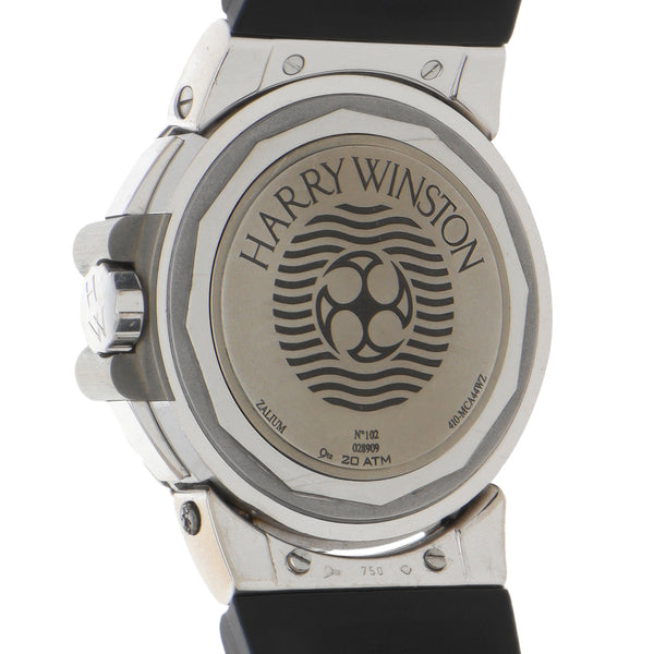 Reloj Harry Winston para caballero modelo Ocean Diver caja en oro blanco 18 kilates y Zalium.