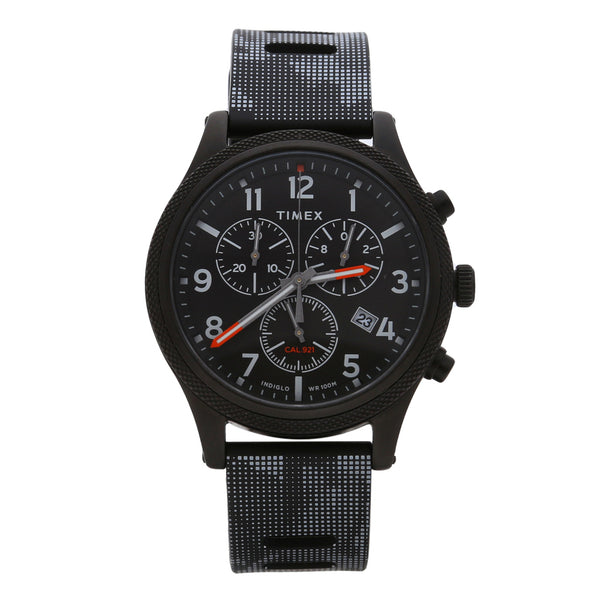 Reloj Timex para caballero en acero esmalte correa plástico.
