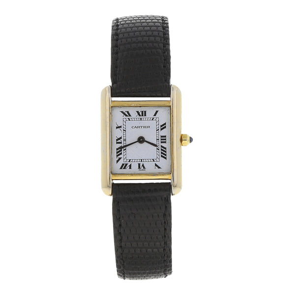 Reloj Cartier para dama Tank Paris caja en plata vermeil.