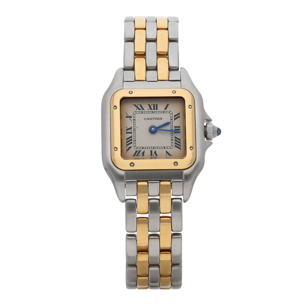 Reloj Cartier para dama modelo Pantera vistas en oro amarillo 18 kilates.