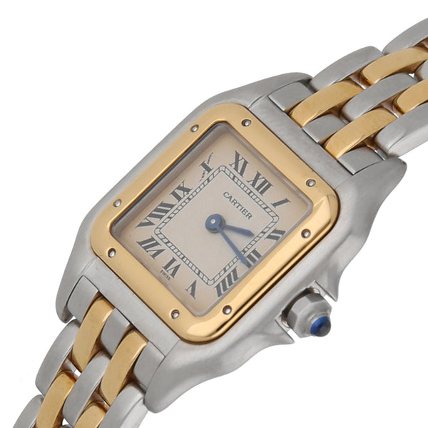 Reloj Cartier para dama modelo Pantera vistas en oro amarillo 18 kilates.