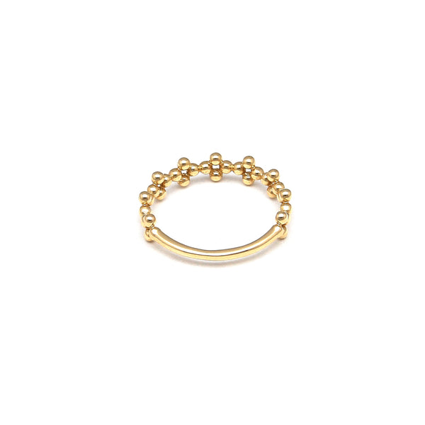 Anillo boleado en oro amarillo 14 kilates.