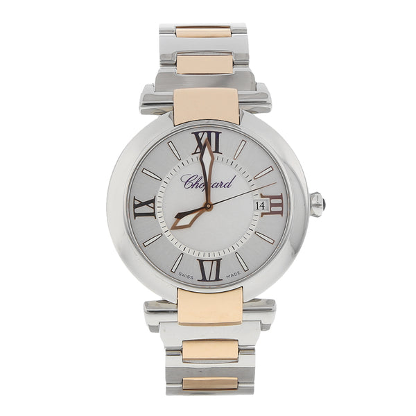Reloj Chopard para caballero modelo Imperiale en acero vistas oro rosado de 18 kilates.