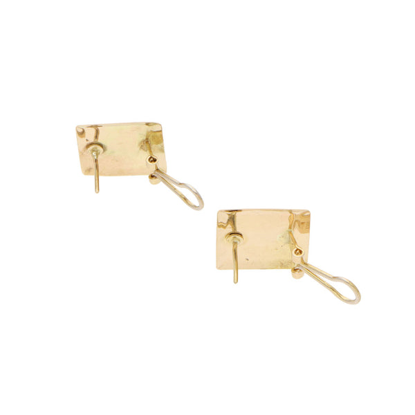 Aretes laminados en oro tres tonos 14 kilates.