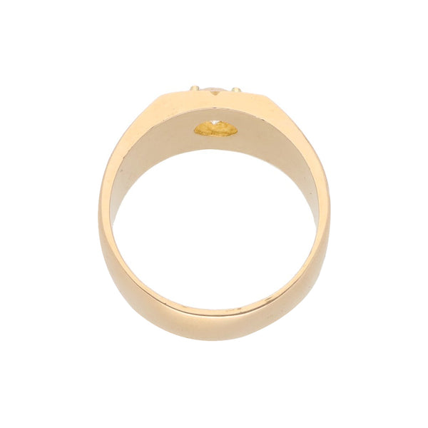 Anillo estilizado con sintético en oro amarillo 18 kilates.