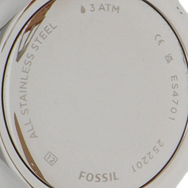 Reloj Fossil para dama acero vistas chapa correa piel.