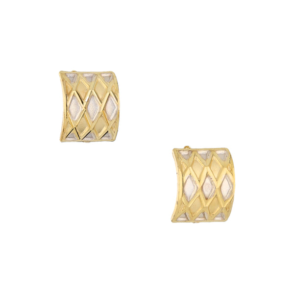 Aretes laminados en oro amarillo 14 kilates.