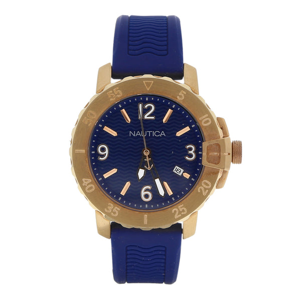 Reloj Nautica para caballero caja en acero chapa correa silicona.