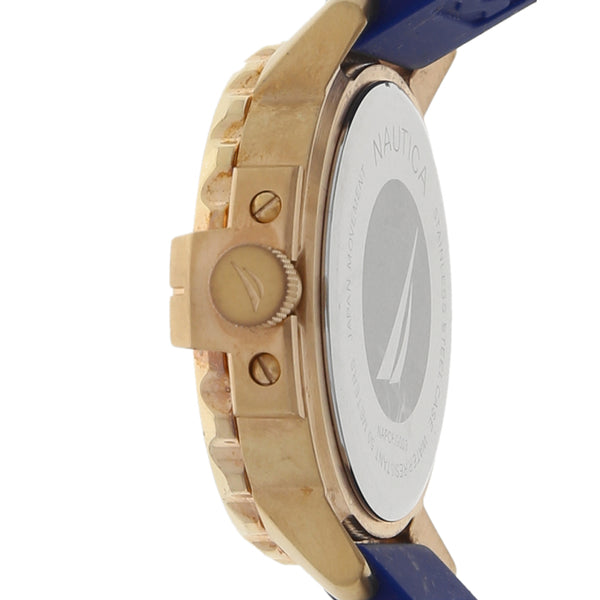 Reloj Nautica para caballero caja en acero chapa correa silicona.