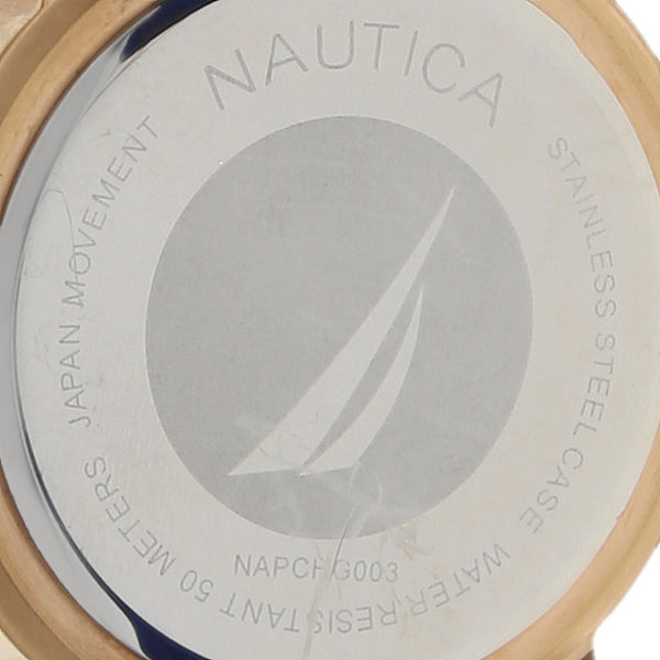 Reloj Nautica para caballero caja en acero chapa correa silicona.