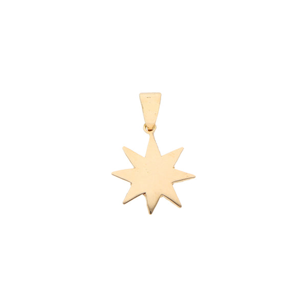 Dije diseño especial motivo estrella en oro amarillo 18 kilates.