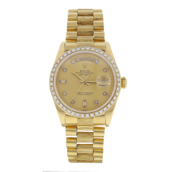 Reloj Rolex para caballero modelo Oyster Perpetual Date Just en oro amarillo 18 kilates.