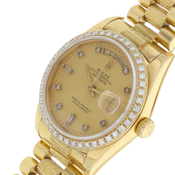 Reloj Rolex para caballero modelo Oyster Perpetual Date Just en oro amarillo 18 kilates.