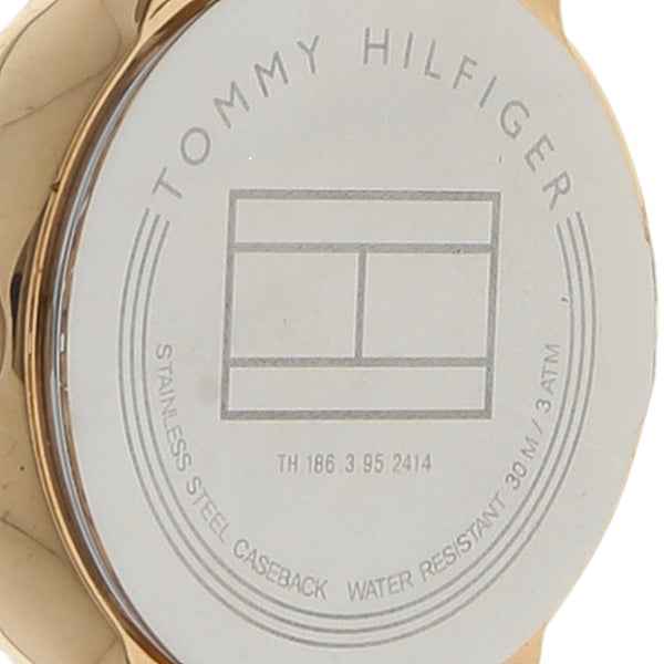 Reloj Tommy Hilfiger para dama en acero chapa.