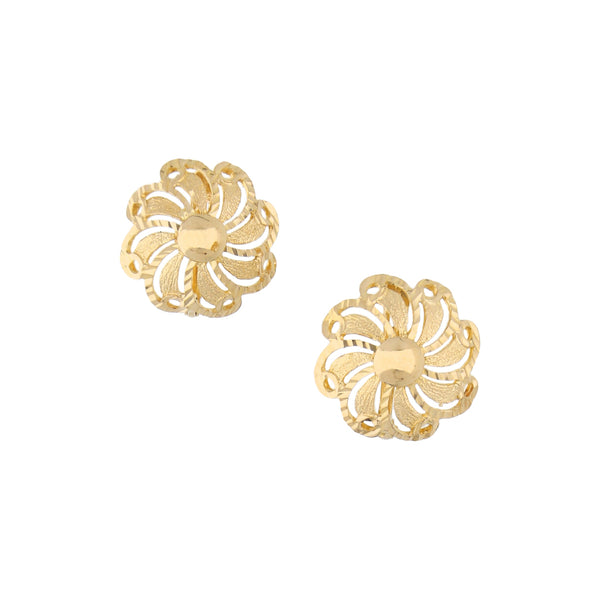 Aretes calados en oro amarillo 14 kilates.