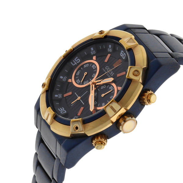 Reloj Guess para caballero en acero esmalte vistas chapa.