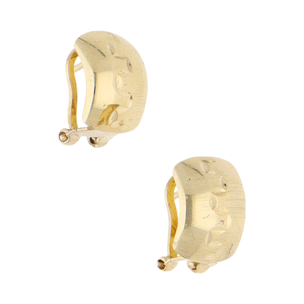 BA14-016 Aretes tipo topito en oro amarillo de 14 kilates con