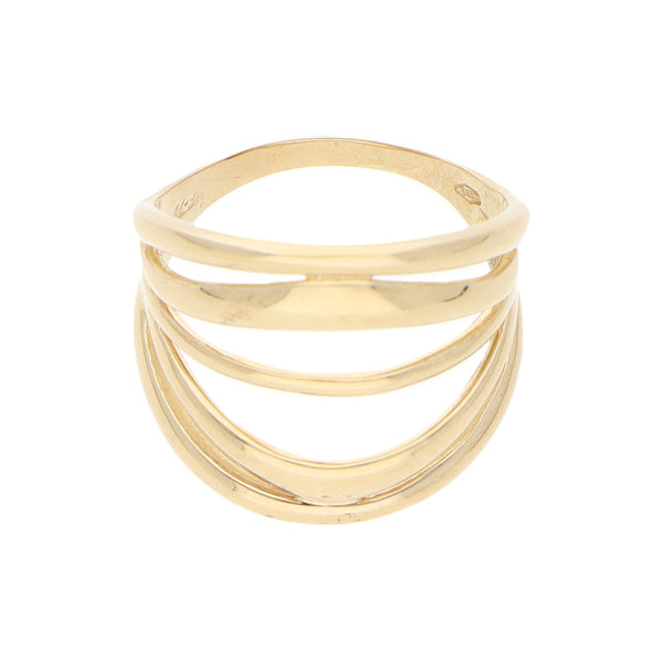 Anillo calado liso en oro amarillo 14 kilates.