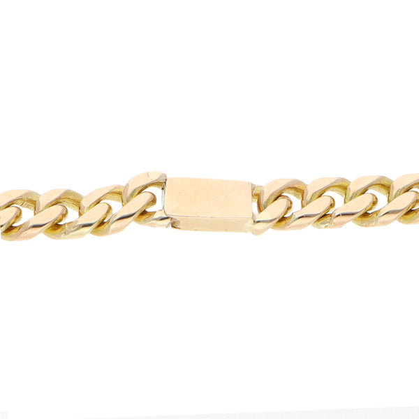 Pulsera eslabón barbado en oro amarillo 14 kilates.