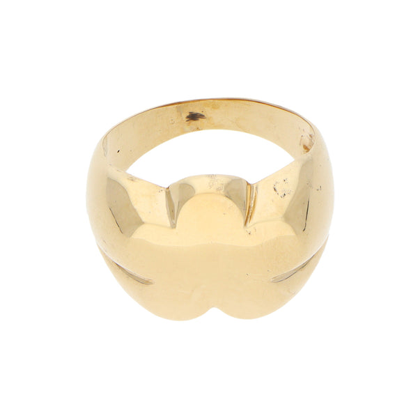 Anillo diseño especial motivo flor en oro amarillo 14 kilates.