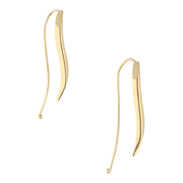 Aretes lisos en oro amarillo 14 kilates.