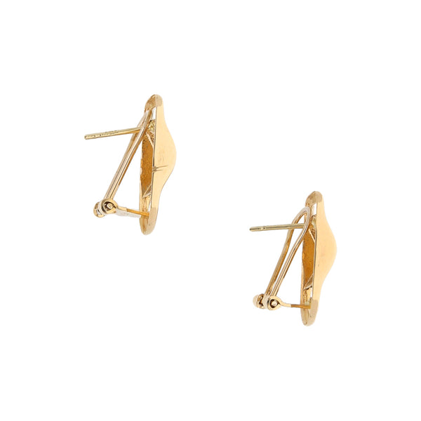 Aretes laminados en oro amarillo 14 kilates.