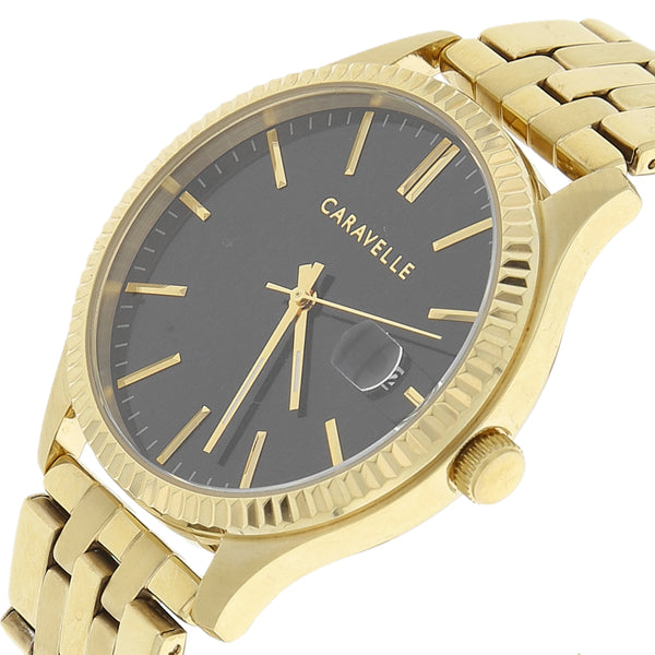 Reloj Caravelle para caballero en acero chapa.