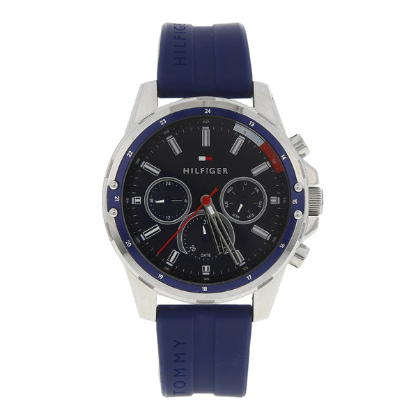 Reloj Tommy Hilfiger para caballero caja en acero inoxidable correa plástico.