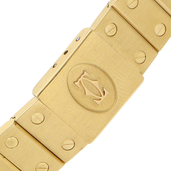 Pulsera eslabón articulado motivo tornillos simulados firma Cartier en oro amarillo 18 kilates.