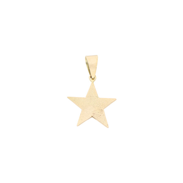 Dije diseño especial motivo estrella en oro amarillo 14 kilates.