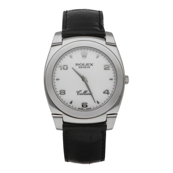 Reloj Rolex para caballero modelo Cellini caja en oro blanco 18 kilates.