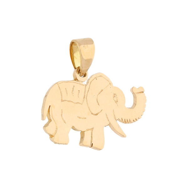 Dije diseño especial motivo elefante en oro amarillo 14 kilates.