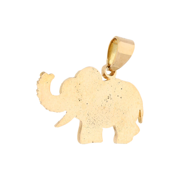 Dije diseño especial motivo elefante en oro amarillo 14 kilates.