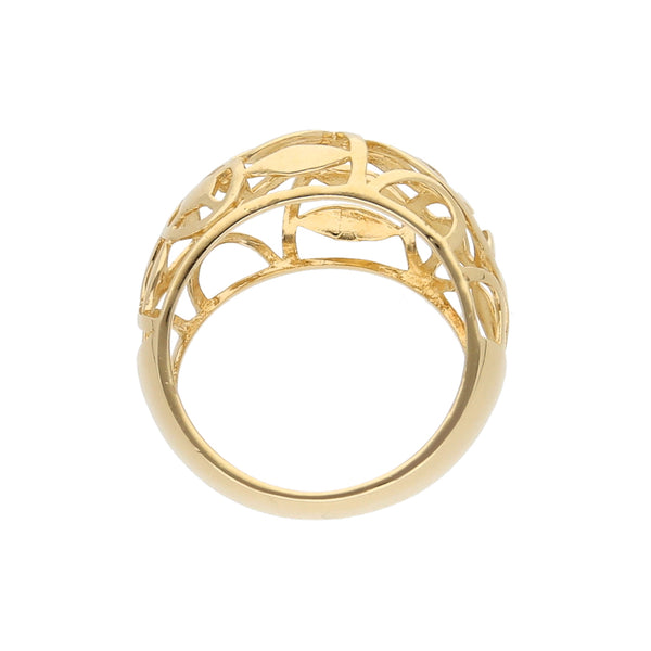 Anillo calado en oro amarillo 14 kilates.