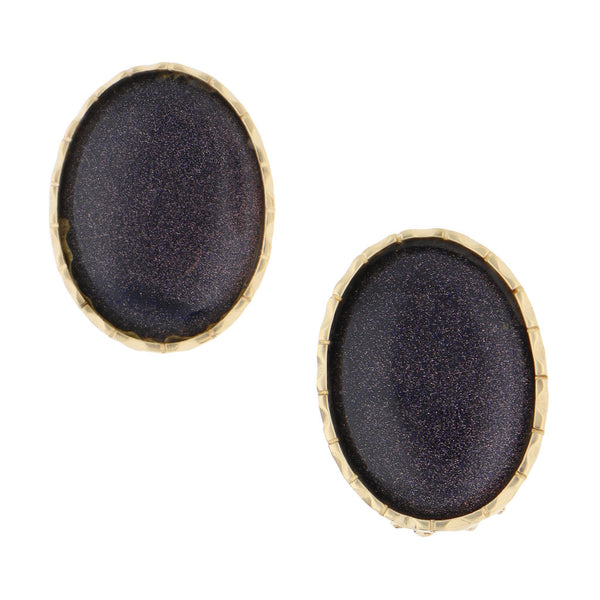 Aretes estilizados con venturinas en oro amarillo 14 kilates.