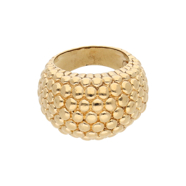 Anillo boleado en oro amarillo 14 kilates.