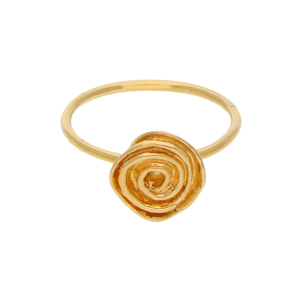 Anillo estilizado motivo floral firma Tous en oro amarillo 18 kilates.