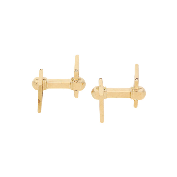 Mancuernillas diseño especial en oro amarillo 18 kilates.