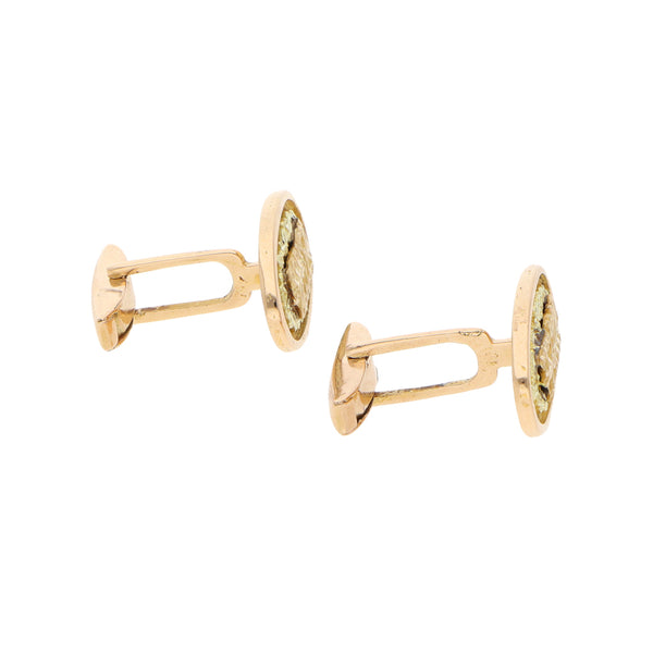 Mancuernillas diseño especial en oro amarillo 18 kilates.