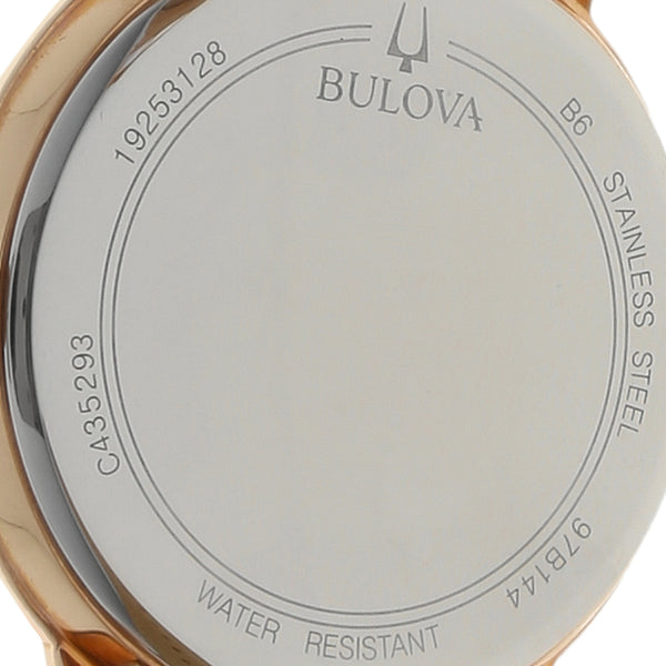 Reloj Bulova para dama/unisex caja en acero chapa correa piel.