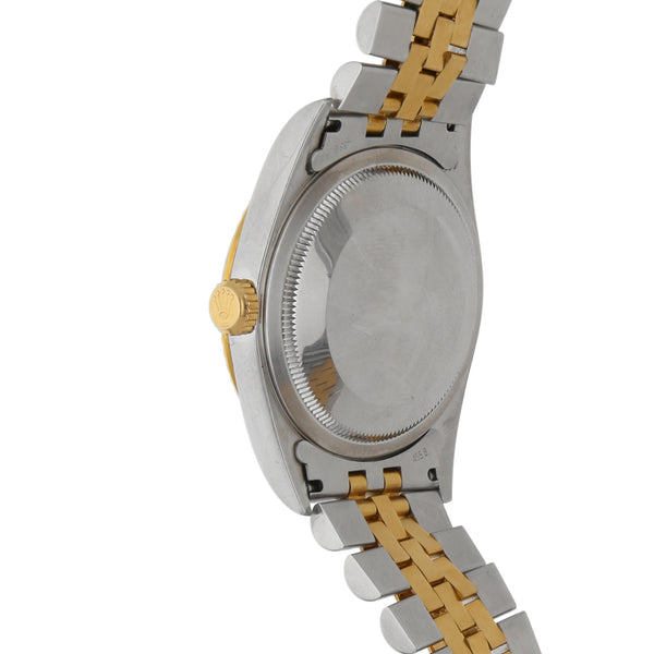 Reloj Rolex para caballero modelo Oyster Perpetual Date Just vistas en oro amarillo 18 kilates.