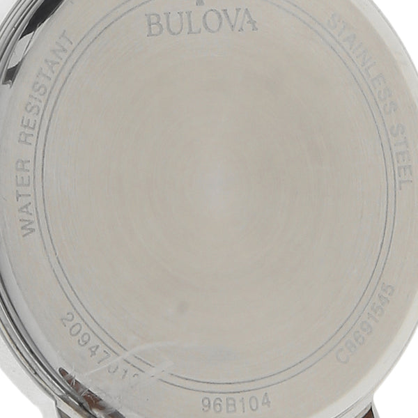 Reloj Bulova para caballero en acero inoxidable correa piel.