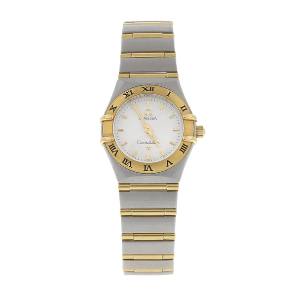 Reloj Omega para dama modelo Constellation con vistas en oro amarillo 18 kilates.