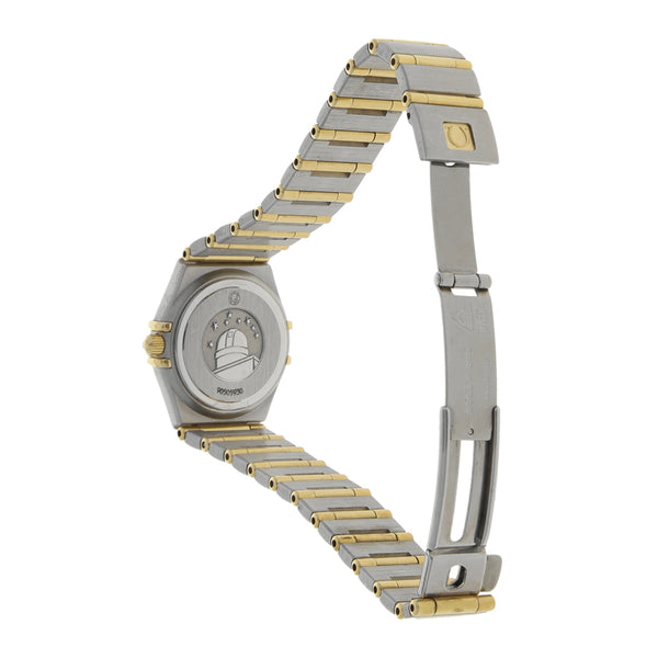 Reloj Omega para dama modelo Constellation con vistas en oro amarillo 18 kilates.