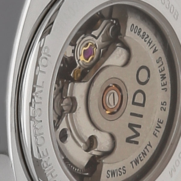 Reloj Mido para dama en acero inodidable.
