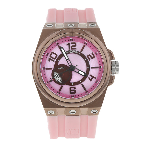 Reloj Lancaster para dama caja en acero esmalte correa silicona.